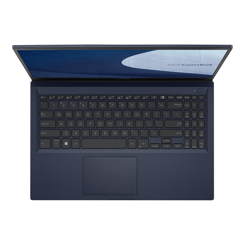 An overhead view of an ASUS ExpertBook B1
