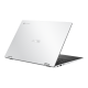 An angled rear view of an ASUS Chromebook Enterprise Flip CX5 showing the Immersive white chassis.