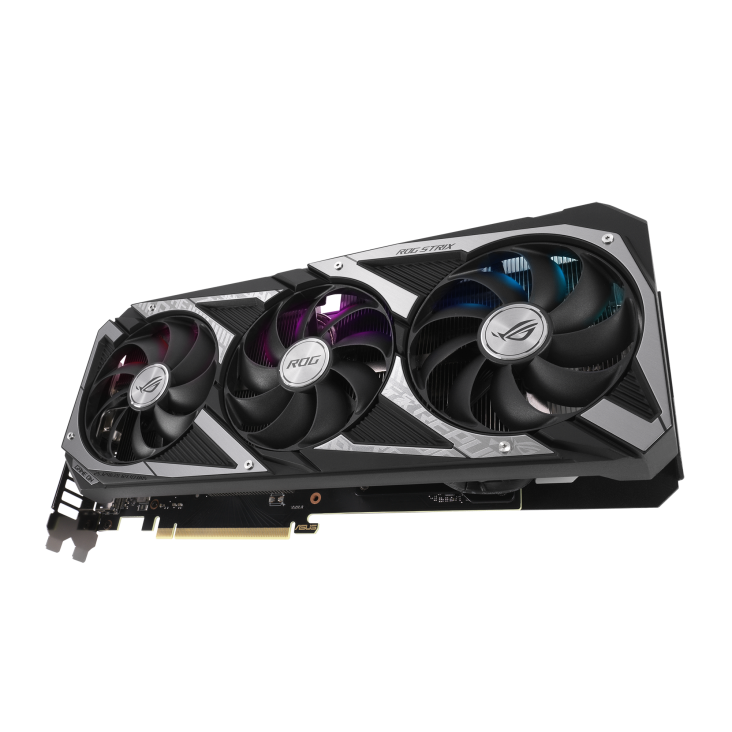 ROG-STRIX-RTX3060-O12G-V2-GAMING graphics card, hero shot from the front side