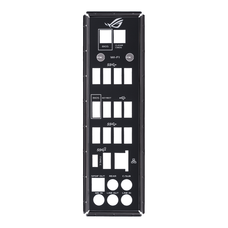 ROG CROSSHAIR VI HERO I/O ports shield view