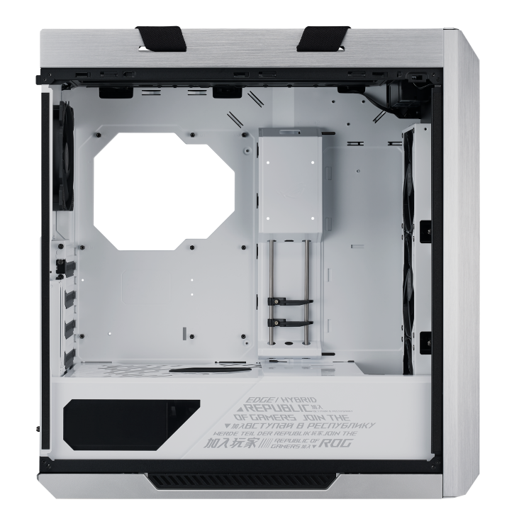 ROG Strix Helios White Edition side view, without side panel