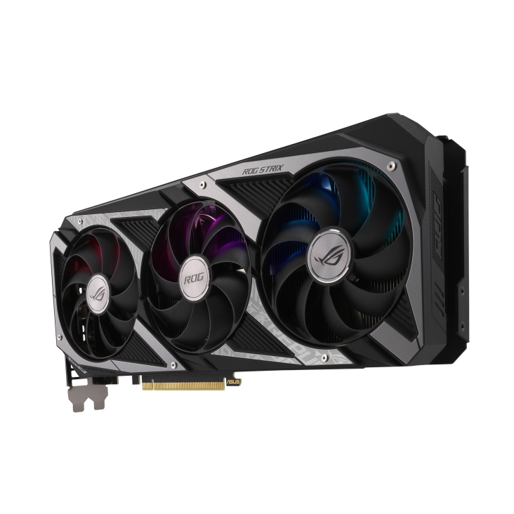 ROG-STRIX-RTX3060-O12G-V2-GAMING graphics card, hero shot from the front side