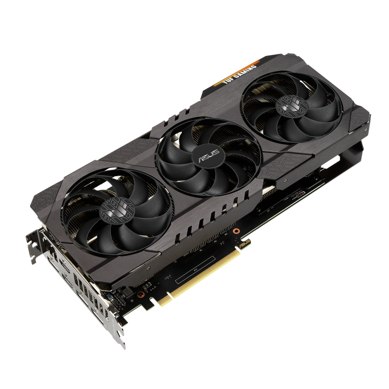 TUF Gaming GeForce RTX 3070 OC Edition graphics card, front angled view