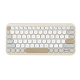 ASUS Marshmallow Keyboard KW100 in Oat Milk color shows in top view.