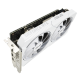 Angled top down view of the ASUS Dual GeForce RTX 3060 12GB White OC Edition graphics card 