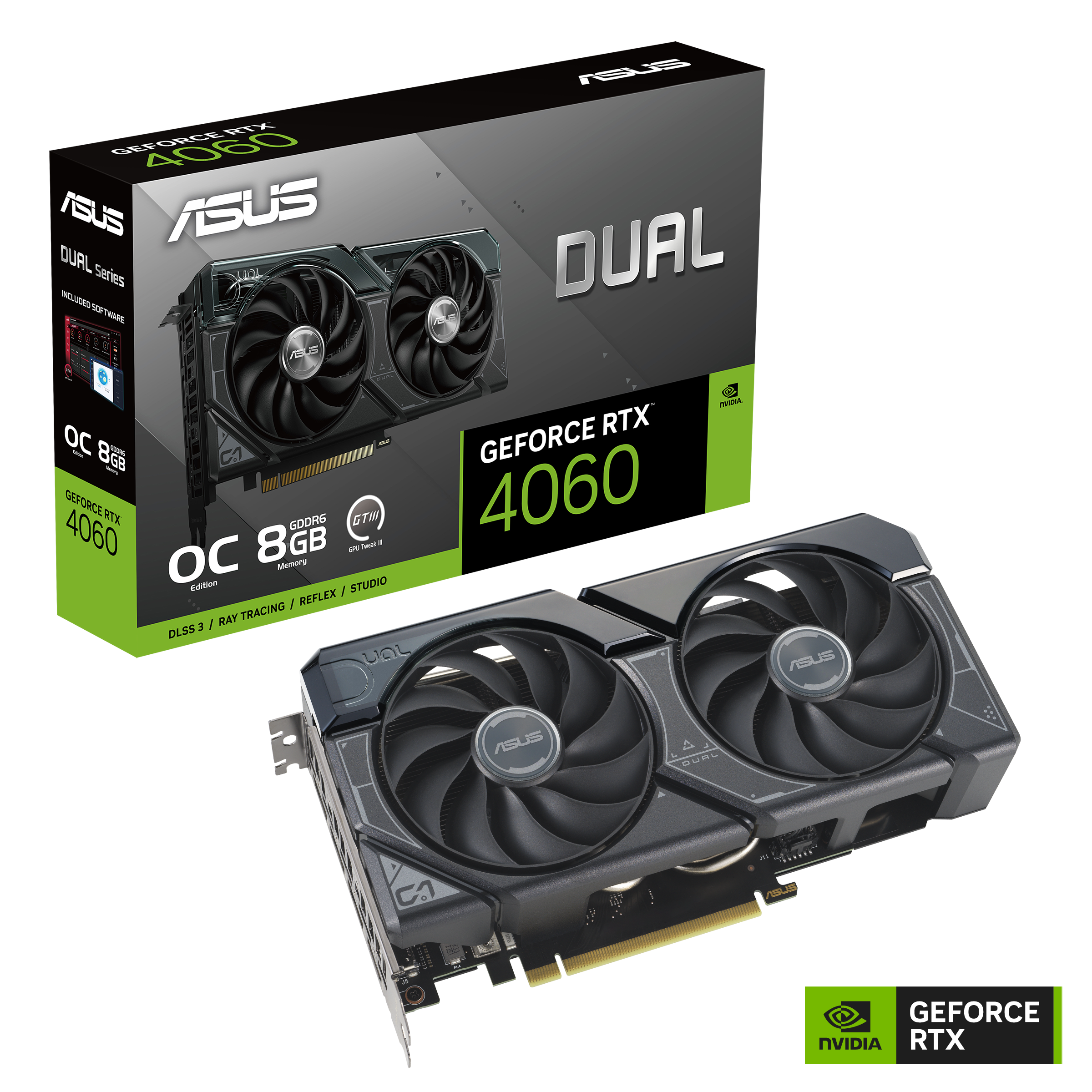 ASUS Dual GeForce GDDR6 OC Card| Global 4060 8GB ASUS Graphics RTX™ | Edition