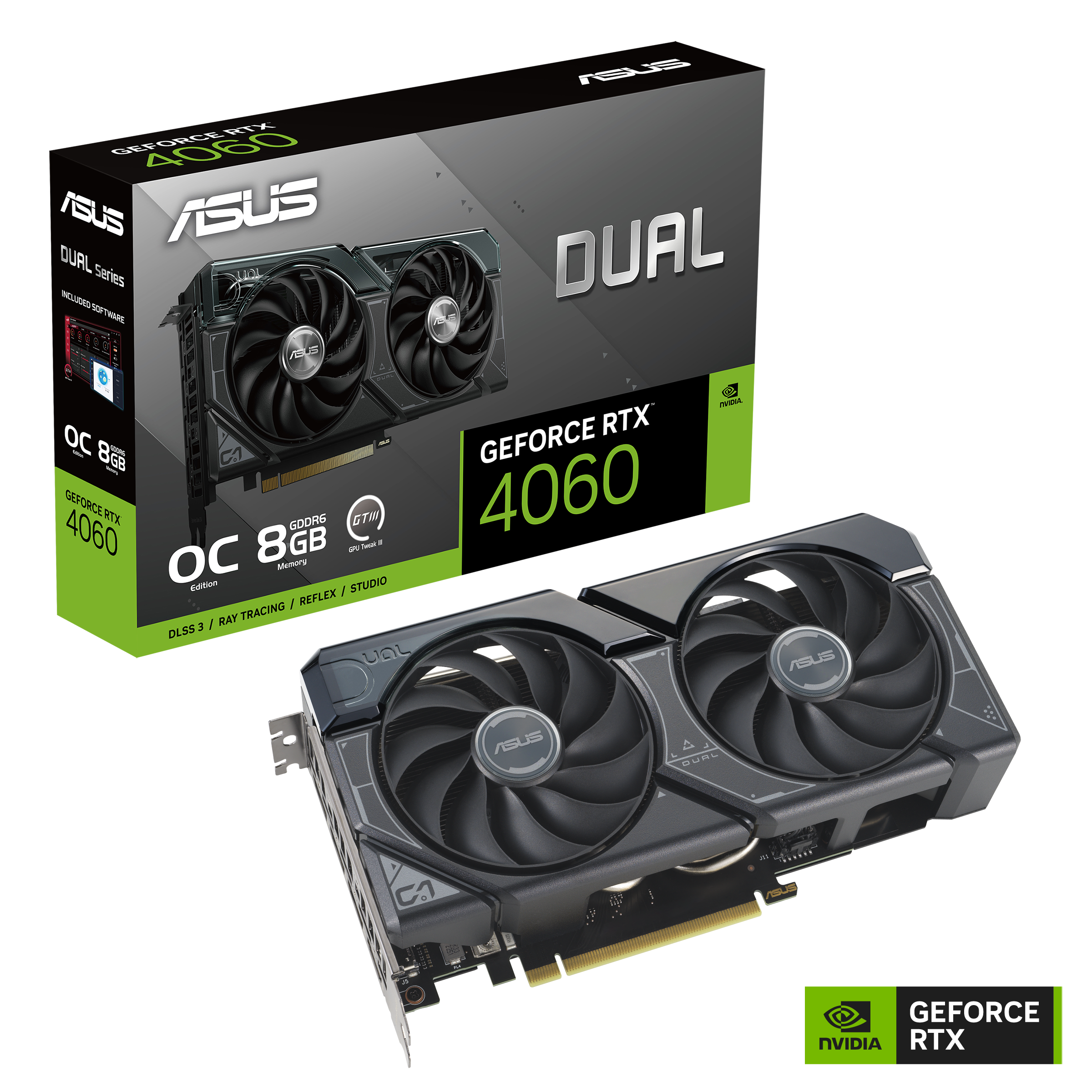 ASUS Dual GeForce RTX 4060 OC 8GB GDDR6 グラフィックボード-