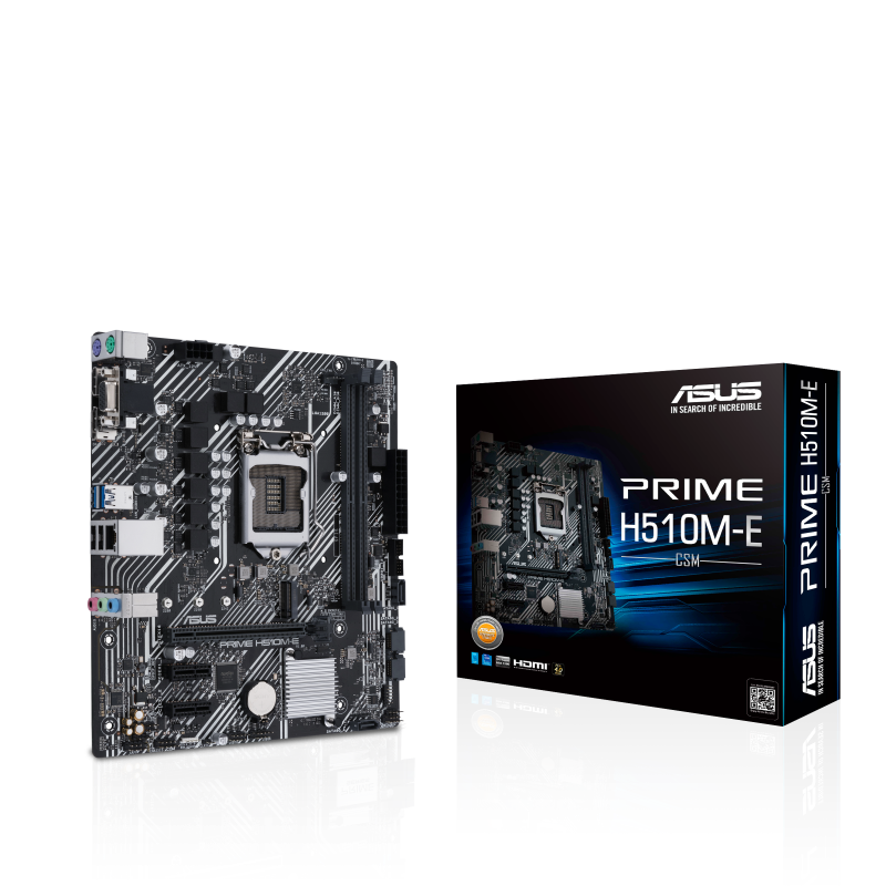 PRIME H510M-E/CSM motherboard, packaging and motherboard