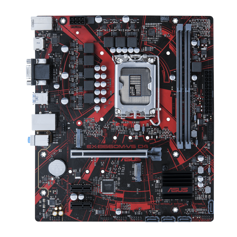 EX-B660M-V5 D4 motherboard, front view 