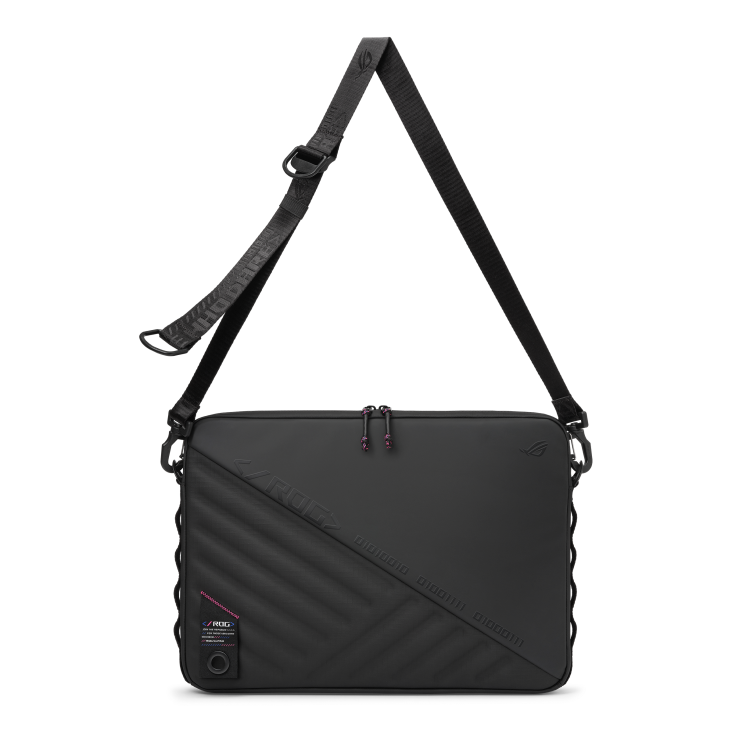 The ROG Slash laptop bag includes a strap.