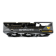 ASUS TUF Gaming GeForce RTX 4080 16GB GDDR6X OC Edition graphics card, top view, highlighting the ARGB element