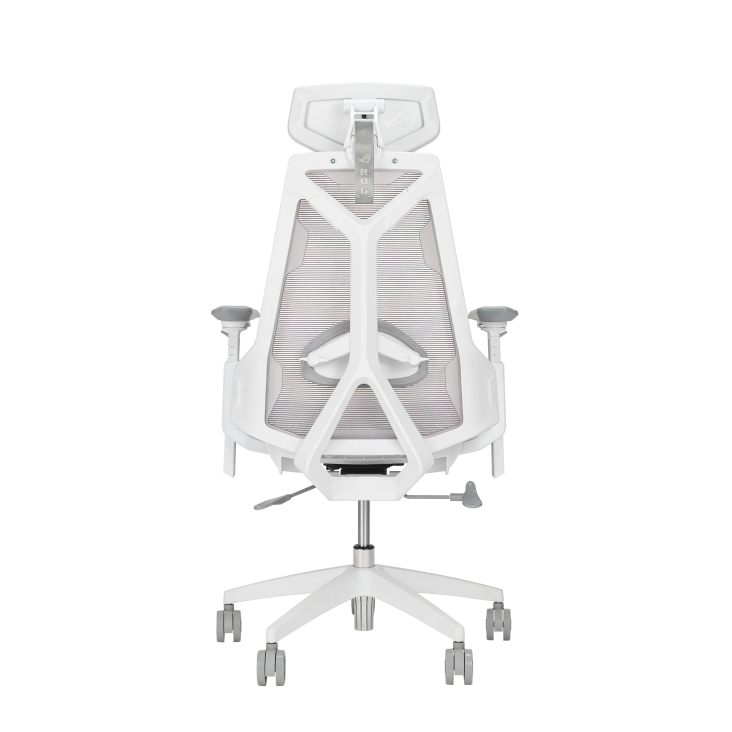 The rear side of ROG Destrier Core in Moonlight White Edition
