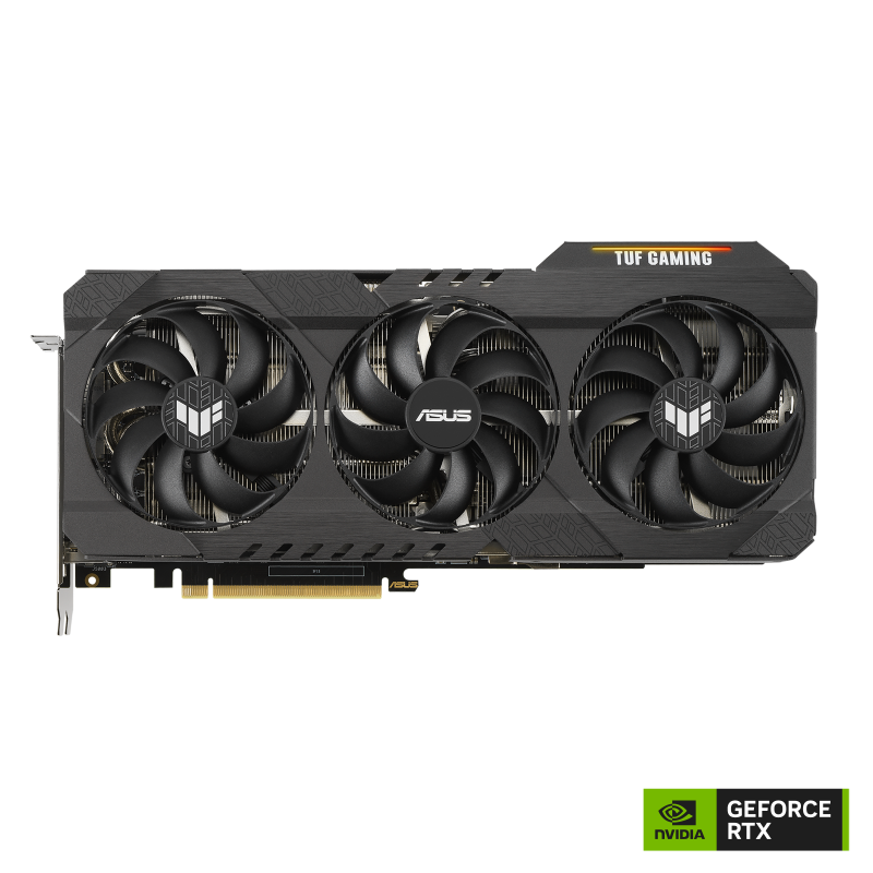 TUF Gaming RTX 3060 Ti OC Edition 8G GDDR6X graphics card with NVIDIA logo, front side