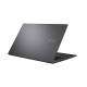 Black Vivobook S 15 OLED (K3502,12th Gen Intel) open in 45-degree and view from the back.