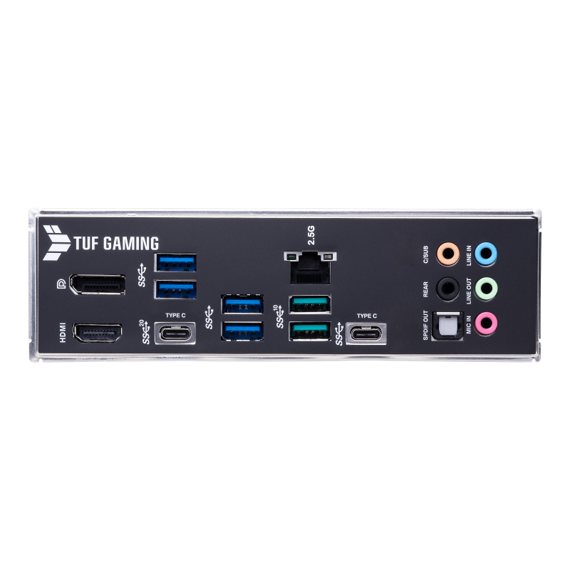 TUF GAMING Z690-PLUS D4 I/O ports closeup