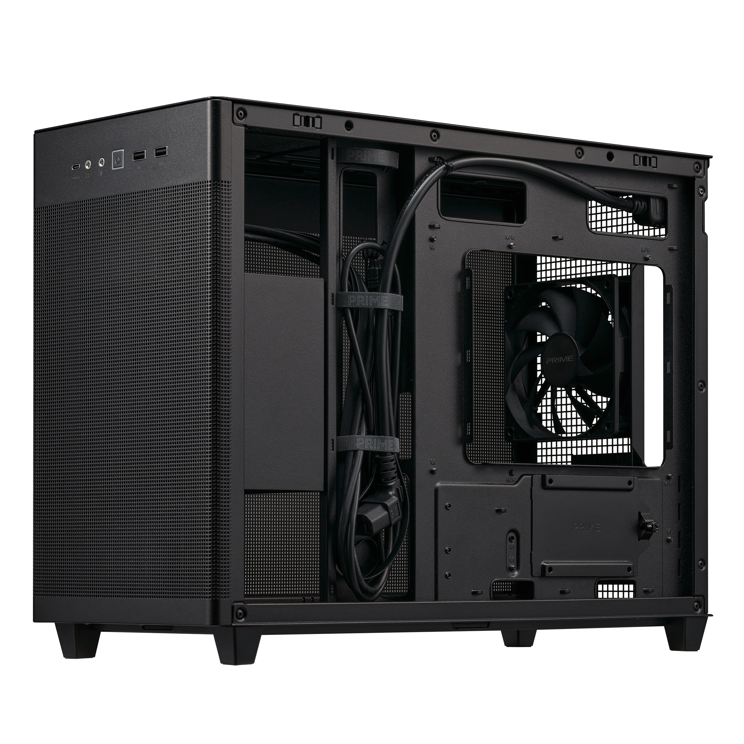  ASUS Prime AP201 Black MicroATX Supports 338mm Graphics Cards,  360mm Coolers, Standard ATX PSUs, Tool-Free Side Panels, Tempered Glass  Front Panel, USB Type-C : Electronics