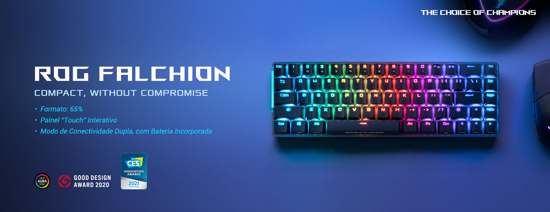 ROG Falchion - Teclado Gaming Mecânico Wireless