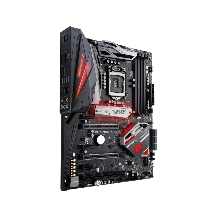 ROG MAXIMUS X HERO angled view from left