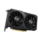 ASUS Dual GeForce RTX 3050 OC Edition 8GB graphics card, front angled view, showcasing the fans