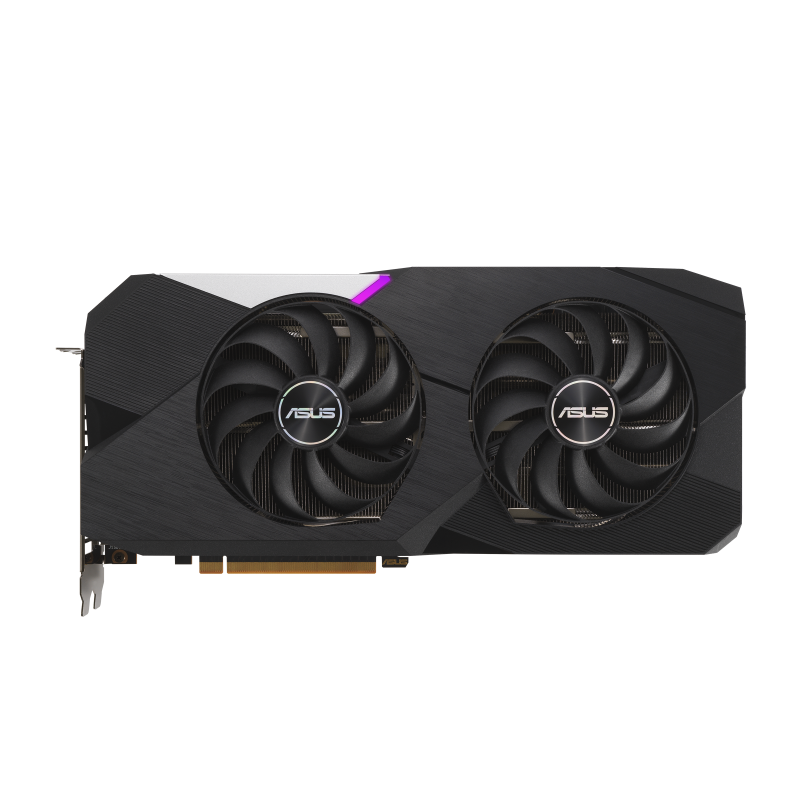 Dual Radeon RX 6700 XT OC Edition graphics card, front view 
