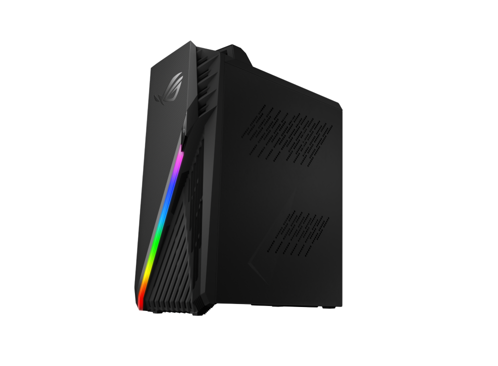 Off center front view of the GT15 G15, with RGB lighting.