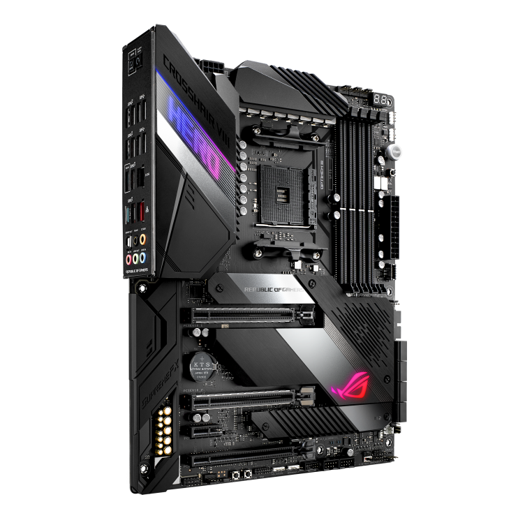 ROG Crosshair VIII Hero angled view from left