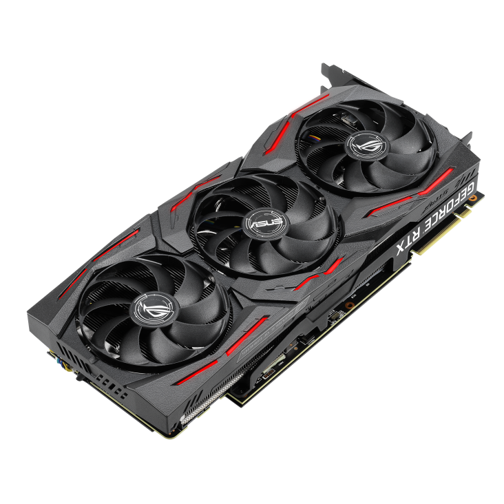 ROG-STRIX-RTX2080S-O8G-GAMING graphics card, front angled view