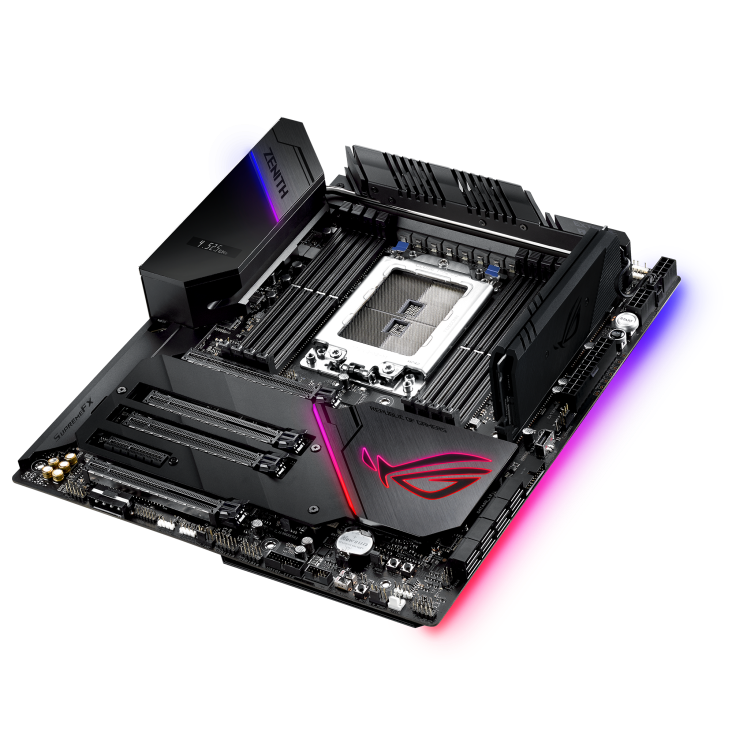 ROG Zenith Extreme Alpha top and angled view from right