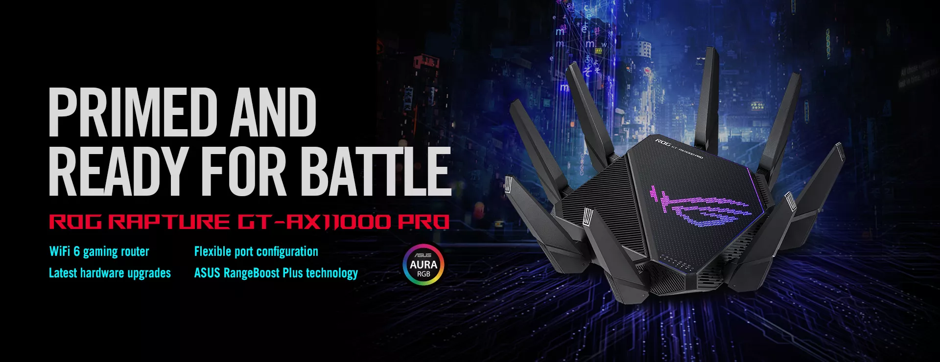 A banner for new ROG Rapture GT-AX11000 Pro
