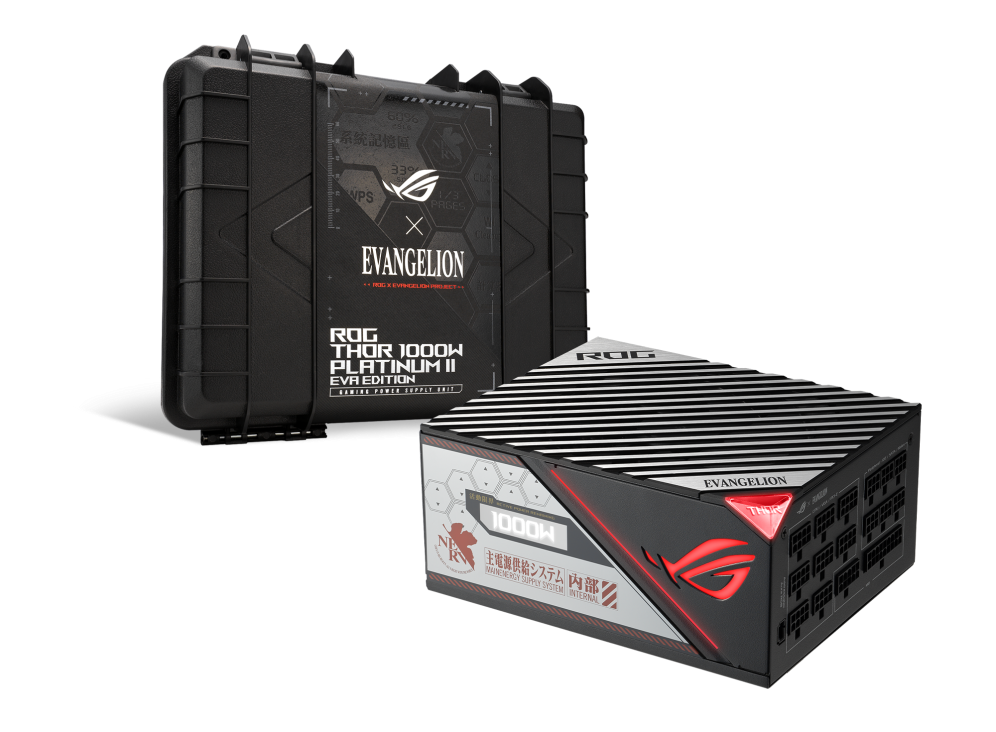 ROG Thor 1000W Platinum II EVA Edition packaging and PSU