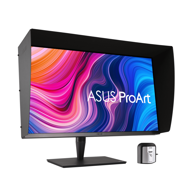 ProArt Display PA32UCG-K, front view, tilted 45 degrees