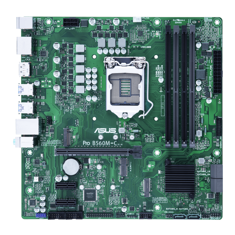 Pro B560M-C/CSM motherboard, front view 