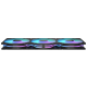 TUF Gaming TR120 ARGB Fan Reverse in Black showing side pattern array with aura lighting