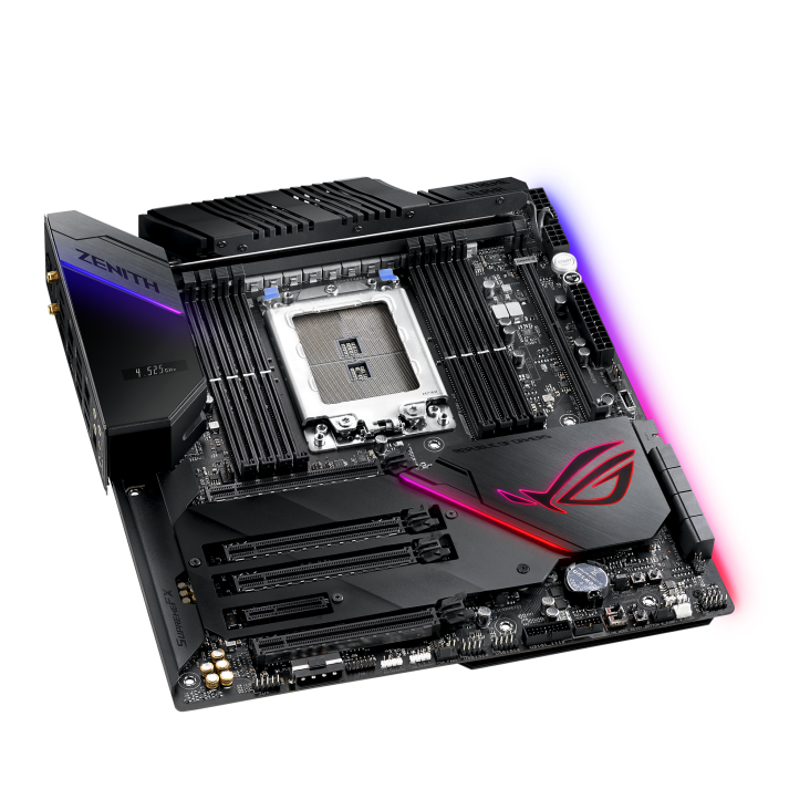 ROG Zenith Extreme Alpha top and angled view from left