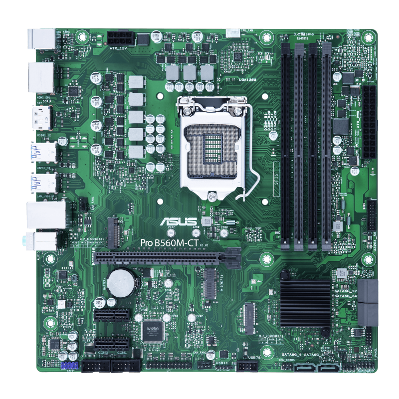 Pro B560M-CT/CSM motherboard, front view 