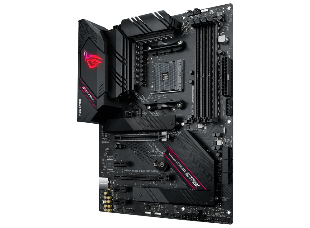 ROG STRIX B550-F GAMING WIFI II angled view from right