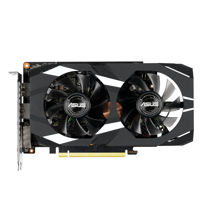 Dual GeForce GTX 1650 graphics card, front view 