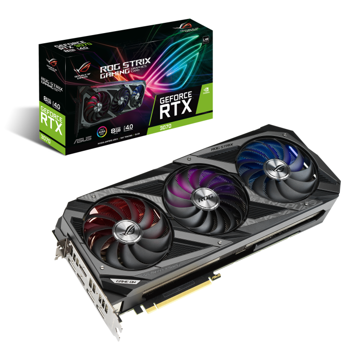 ROG-STRIX-RTX3070-8G-V2-GAMING graphics card and packaging