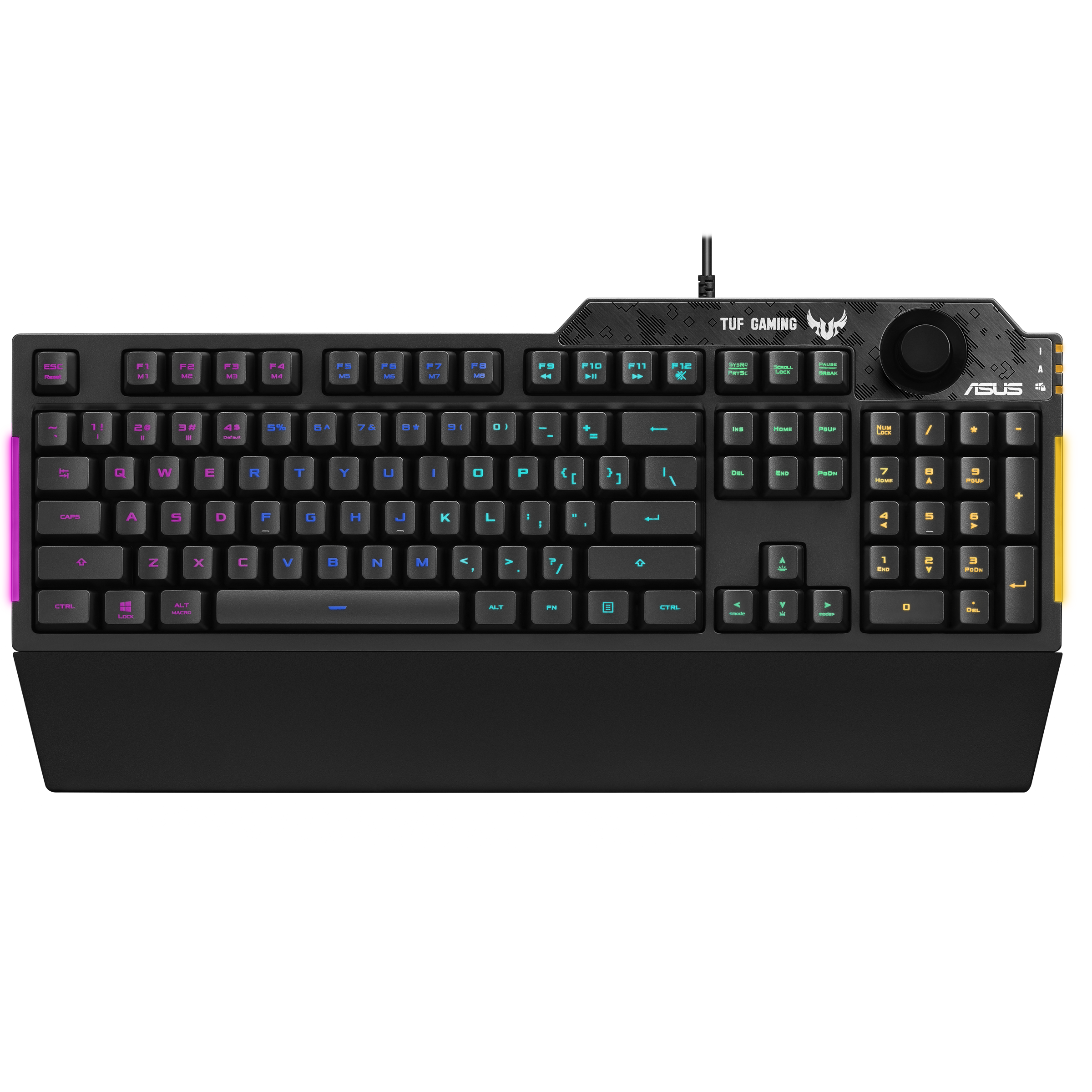 TECLADO ASUS RA04 TUF GAMING K1/CA GAMING RGB CON PERILLA DE VOLUMEN USB  2.0, TECLADO