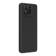 A carbon fiber RhinoShield SolidSuit Case (standard) with Zenfone 11 Ultra angled view from front, tilting at 45 degrees counterclockwise