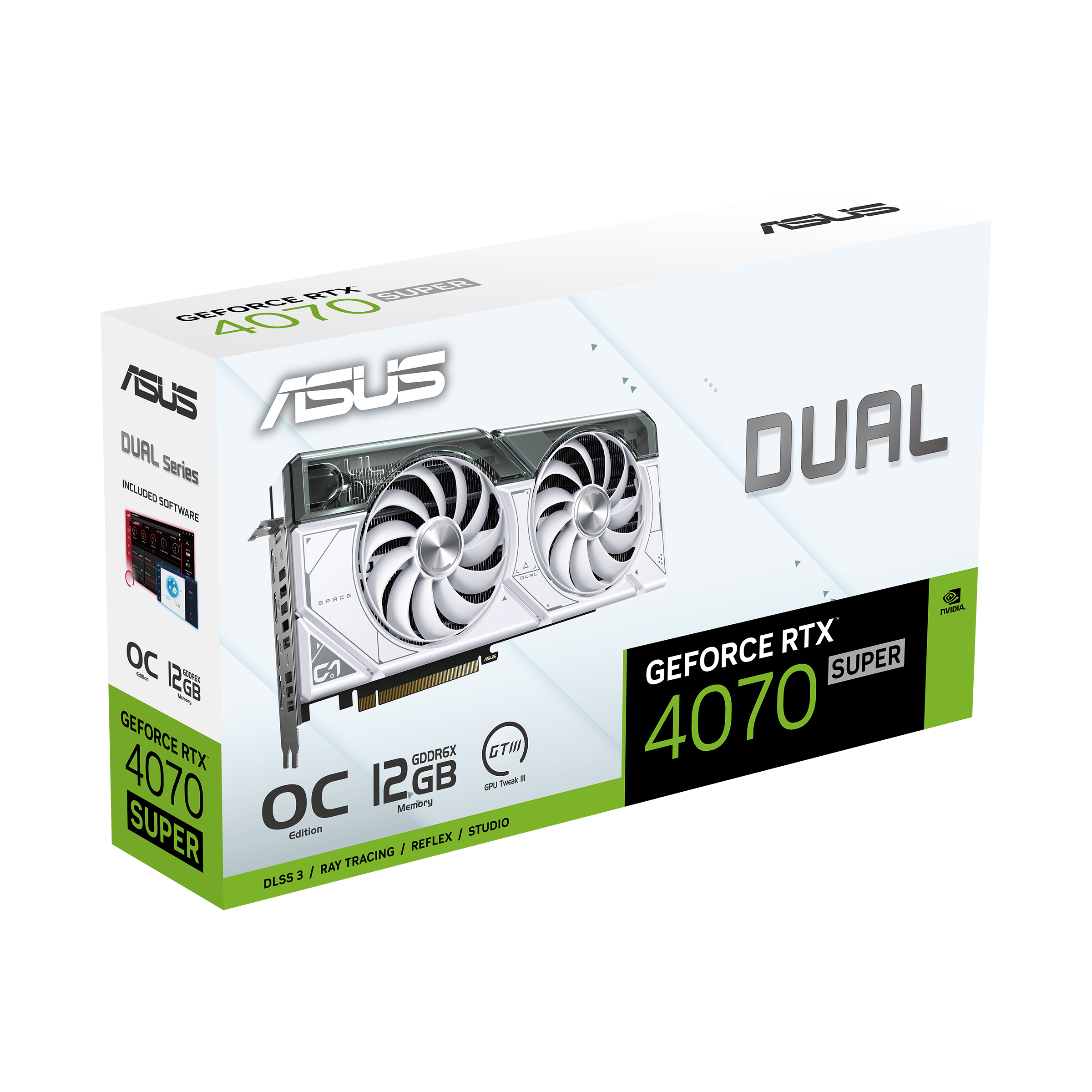 ASUS Dual GeForce RTX 4070 SUPER White OC Edition 12GB GDDR6X Graphic Card  DUAL-RTX4070S-O12GW