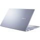 Silver Vivobook 15 (M1502, AMD Ryzen 4000 series) open in 45-degree and view from the back.