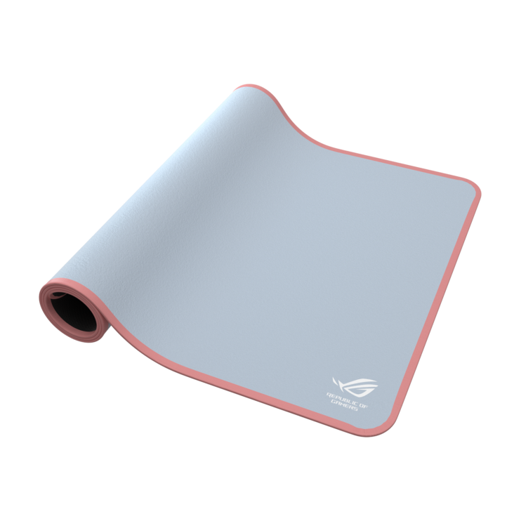 ROG Sheath PNK LTD left side of the mouse pad rolled in