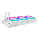 MAX Gaming LC 360 ARGB LCD White Edition radiator angled view
