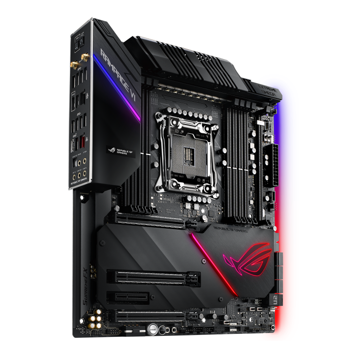 ROG RAMPAGE VI EXTREME OMEGA angled view from left