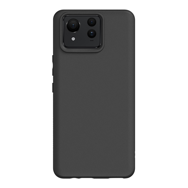 A black RhinoShield SolidSuit Case (standard) with Zenfone 11 Ultra angled view from front