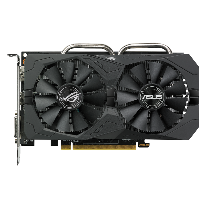 ROG-STRIX-RX560-O4G-GAMING graphics card, front view
