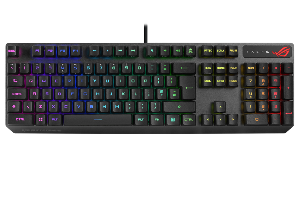 ROG Strix Scope RX keyboard with ROG PBT Doubleshot Keycaps, UK layout