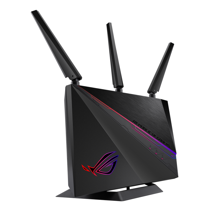 ROG Rapture GT-AC2900 front view, tilted 45 degrees