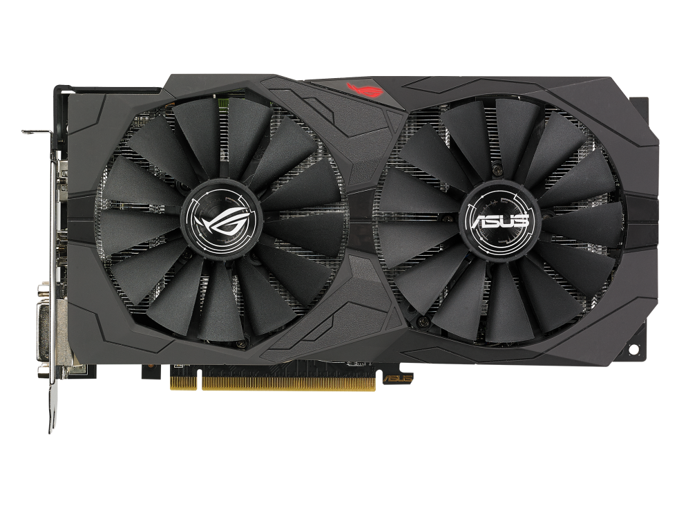 ROG-STRIX-RX570-O4G-GAMING graphics card, front view